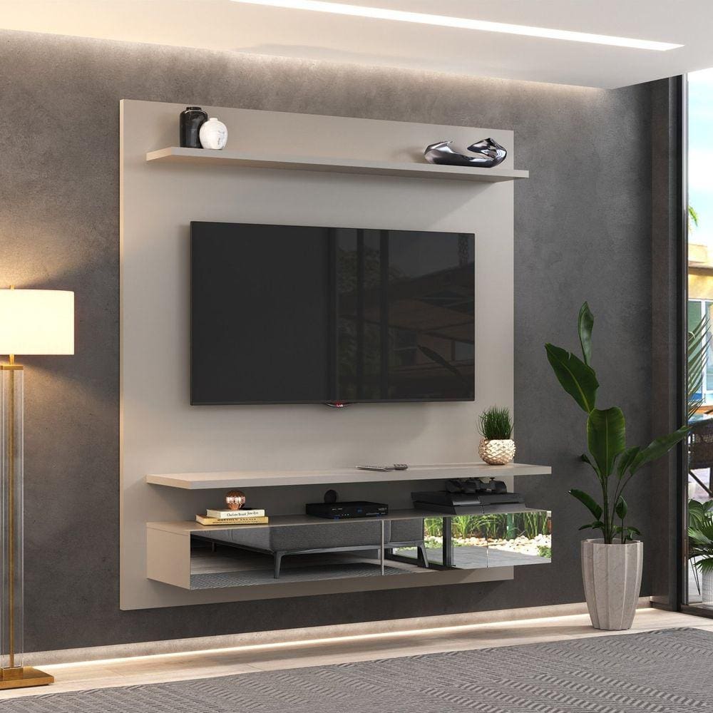 Painel para TV até 65 Polegadas 2 Gavetas Espelhadas Bp1061e Foscarini Nude