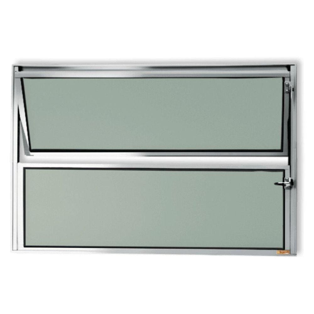 Janela Basculante de Alumínio 40x40cm com Vidro Boreal Anodizado Master Brimak Brilhante