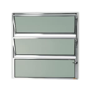 Janela Basculante de Alumínio 60x60cm com Vidro Boreal Anodizado Master Brimak Brilhante