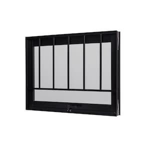 Janela de Alumínio Maxim-Ar 60x60cm com Grade e Vidro Boreal Ultral Ramassol Preto