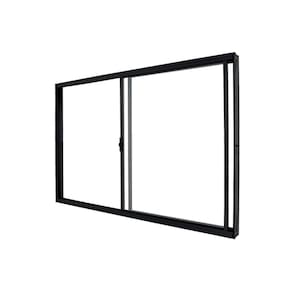 Janela de Correr Abertura Direita Exclusiva 2 Folhas Vidro Liso 100x150cm CRV Portas e Janelas Preto