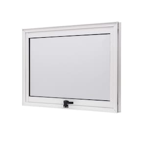 Janela de Alumínio Maxim-Ar 50x50cm Vidro Boreal Cristal Ramassol Branco