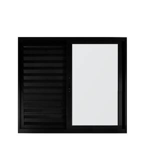 Janela de Alumínio Veneziana 120x120cm 3 Folhas Suprema Hale Esquadrias Preto