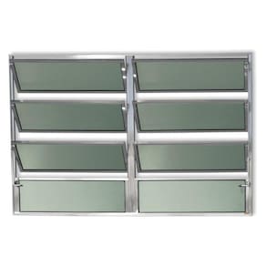Janela Basculante de Alumínio 80x120cm 2 Seções com Vidro Boreal Plus Brimak Brilhante