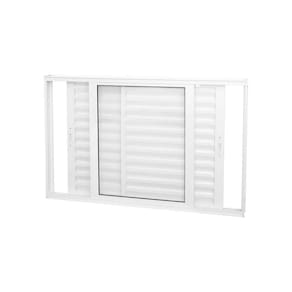 Janela Veneziana Abertura Dupla Premium 3 Folha Vidro Liso 100x150cm CRV Portas e Janelas