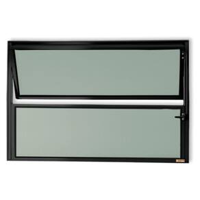 Janela de Alumínio Basculante 40x80cm Vidro Mini Boreal Master Brimak Preto