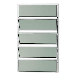 Janela de Alumínio Basculante 100x40cm Vidro Mini Boreal Master Brimak Branco