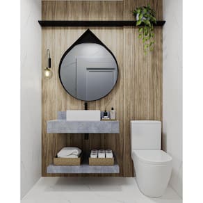 Prateleira em Porcelanato para Banheiro 60/80/100cm Darabas Agardi Grafite
