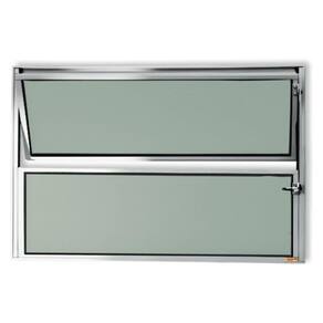 Janela Basculante de Alumínio 40x80cm com Vidro Boreal Anodizado Master Brimak Brilhante
