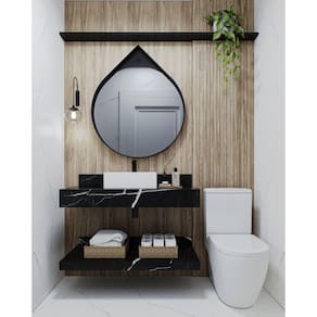 Prateleira em Porcelanato para Banheiro 60/80/100cm Darabas Agardi Preto
