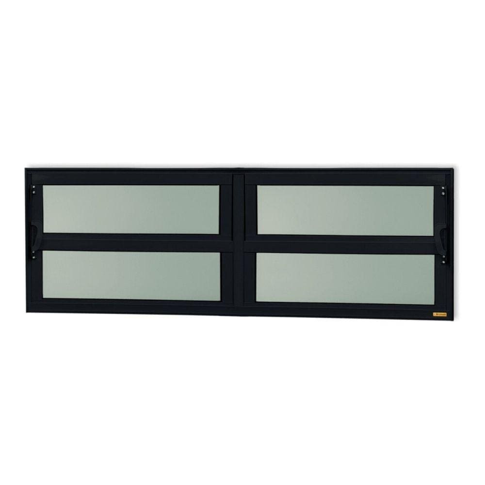 Janela de Alumínio Basculante 2 Seções 40x150cm Vidro Mini Boreal Elite Brimak Preto