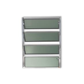 Janela Basculante de Alumínio 80x80cm com Vidro Boreal Anodizado Plus Brimak Brilhante