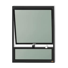 Janela de Alumínio Maxim-Ar com Bandeira 80x60cm Vidro Mini Boreal Plus Brimak Preto