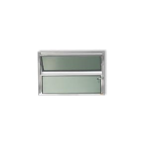 Janela de Alumínio Basculante 2 Seções 80x150cm Vidro Mini Boreal Plus Brimak Preto