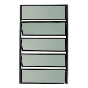 Janela de Alumínio Basculante 100x40cm Vidro Mini Boreal Master Brimak Preto