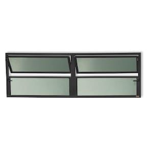 Janela de Alumínio Basculante 2 Seções 40x200cm Vidro Mini Boreal Plus Brimak Preto