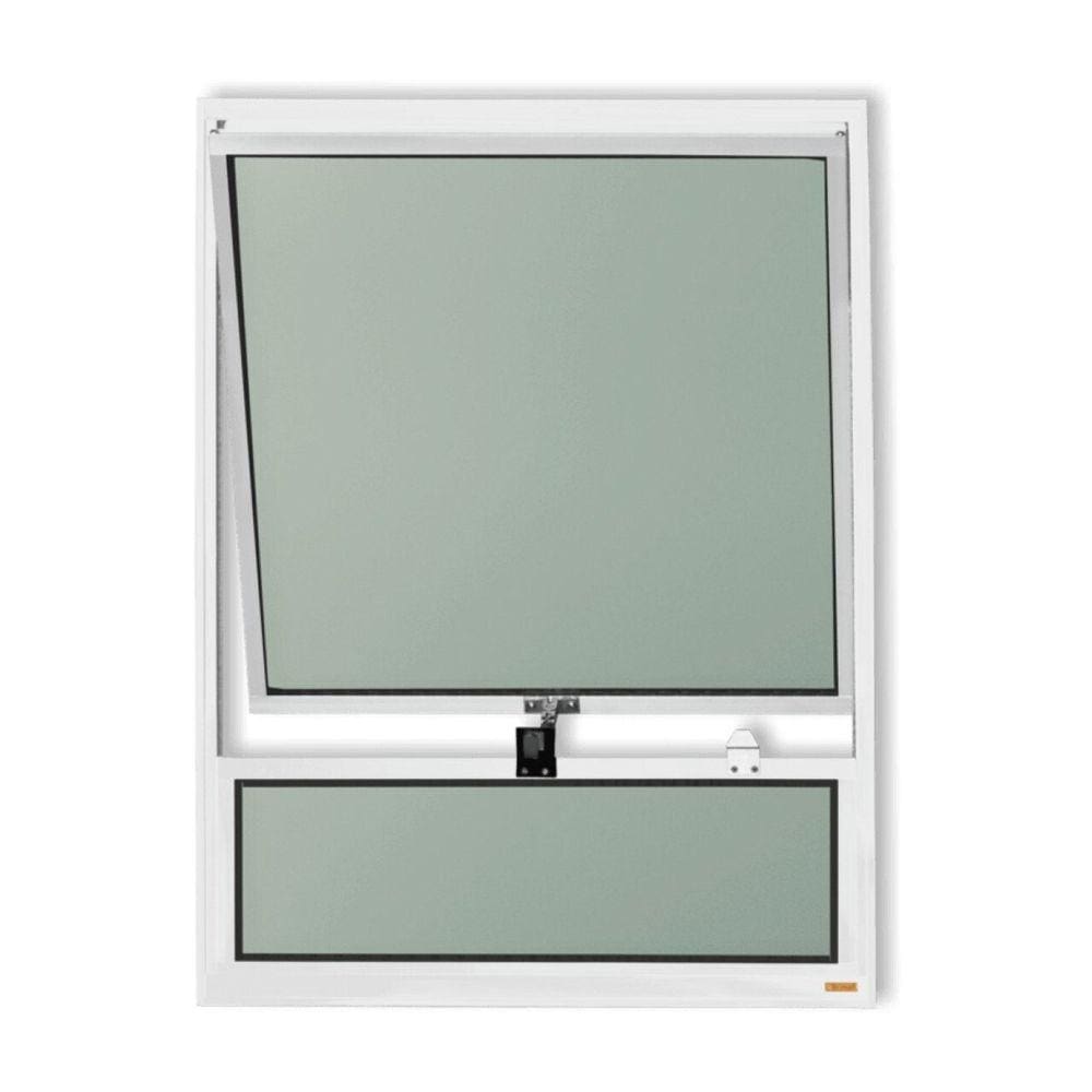 Janela de Alumínio Maxim-Ar com Bandeira 80x80cm Vidro Mini Boreal Plus Brimak Branco