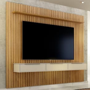 Painel Suspenso 227,6 Cm com Nicho Vitória 100% Mdf Cinamomo/Off White