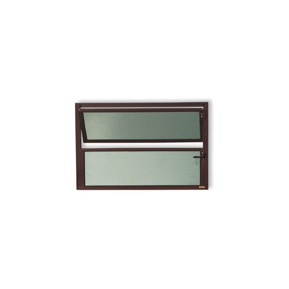 Janela de Alumínio Basculante 40x40cm Vidro Mini Boreal Plus Brimak Corten