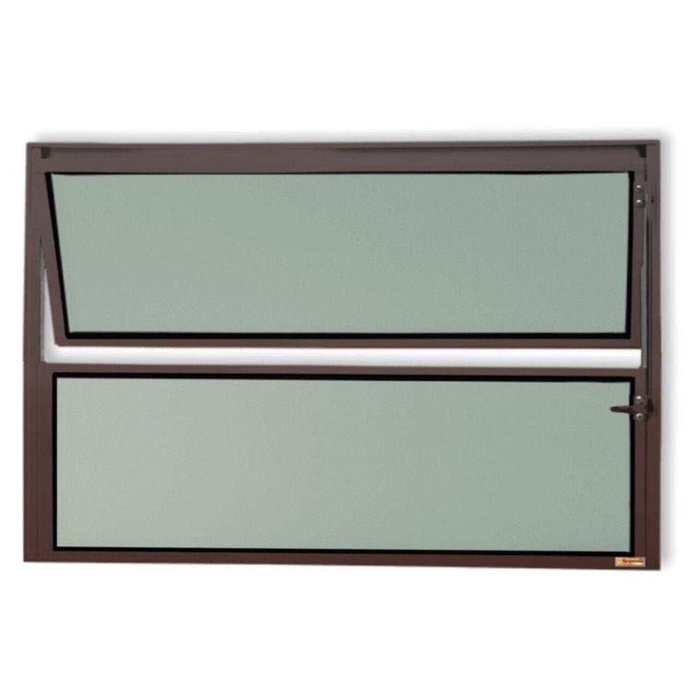 Janela de Alumínio Basculante 40x60cm Vidro Mini Boreal Master Brimak Corten
