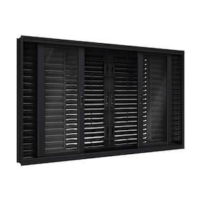 Janela de Aço Veneziana Flex com Grade Quadrada 6 Folhas 100X150cm Facilitá Lucasa Preto