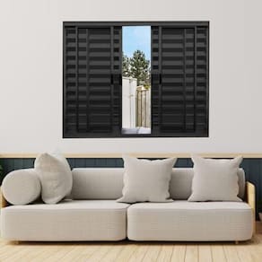 Janela Veneziana de Alumínio 6 Folhas 120 x 200cm Modular Esquadrias Bergame Preto
