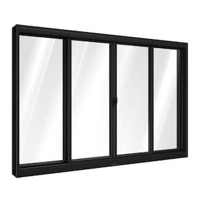 Janela de Aço de Correr Central 4 Folhas 100x150cm Aço Pronto Riobras Preto