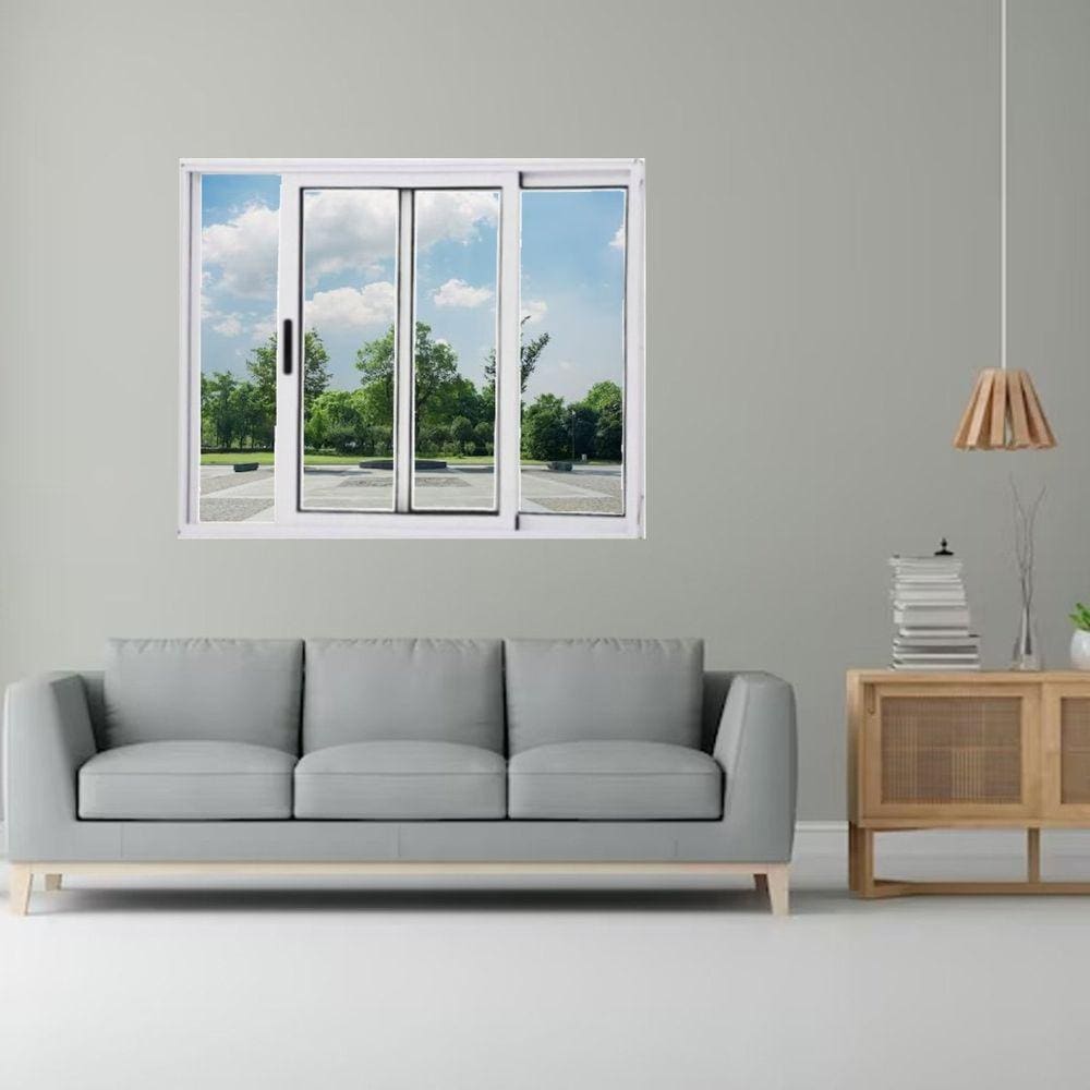 Janela Vitrô de Alumínio 2 Folhas 100 x 150cm Linha 25 Esquadrias Bergame Branco