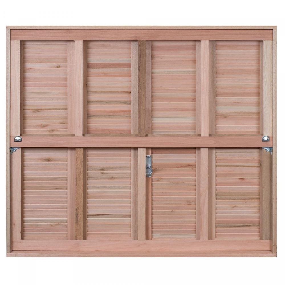 Janela de Madeira Veneziana 100x150cm Com Caixilho e Guilhotina EWK G990 Rondosul Marroml