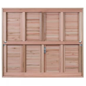 Janela de Madeira Veneziana 100x150cm Com Caixilho e Guilhotina EWK G990 Rondosul Marroml