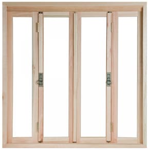 Janela de Madeira Pantográfica 120x180cm Com Caixilho 9,4cm EWK 386 Rondosul Marroml