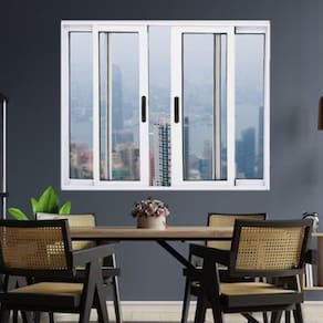 Janela Vitrô de Alumínio 4 Folhas 100 x 120cm Linha 25 Branco