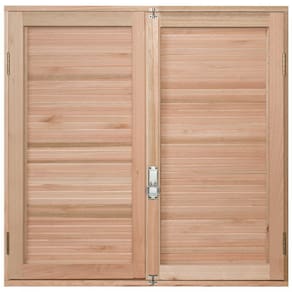 Janela de Madeira Veneziana 120x140cm Com Caixilho 8,5cm EWK 140 Rondosul Marroml