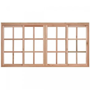 Janela de Madeira de Correr 100x120cm Com Caixilho 9,4cm EWK 394 Rondosul Marroml