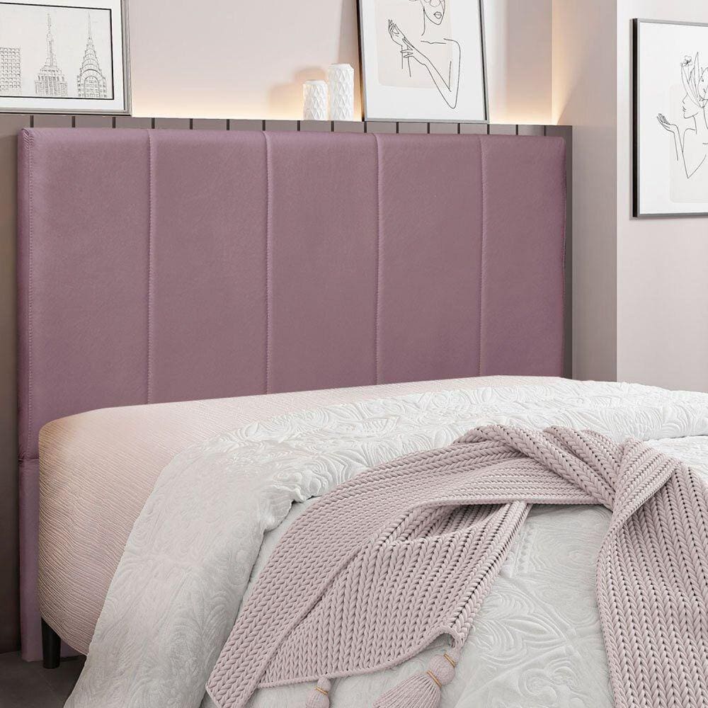 Cabeceira Solteiro 90cm Veludo Ravenna Spezzia Uva