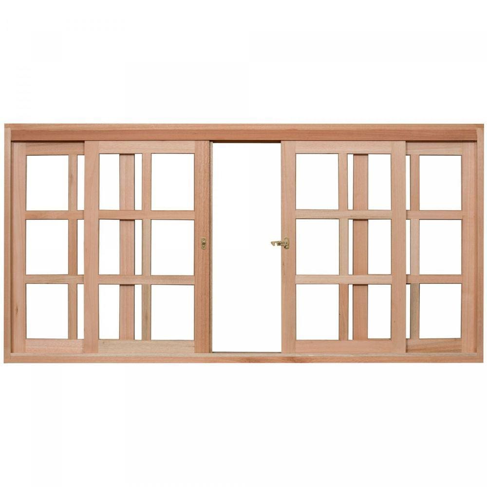 Janela de Madeira de Correr 120x180cm Com Caixilho 9,4cm EWK 394 Rondosul Marroml