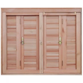 Janela de Madeira Veneziana 120x140cm Com Caixilho 12cm EWK 260 Rondosul Marroml