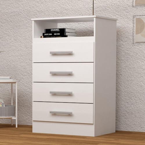 imagem-Cômoda Gaveteiro 4 Gavetas 100% MDF Jéssica Branco