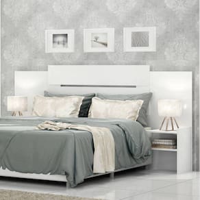 Cabeceira Extensível em MDF com 4 Prateleiras Mila Panan Móveis Branco
