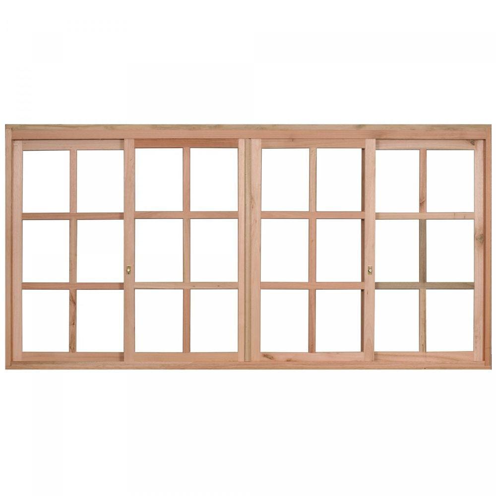 Janela de Madeira de Correr 120x200cm Com Caixilho 9,4cm  EWK 394 Rondosul Marroml