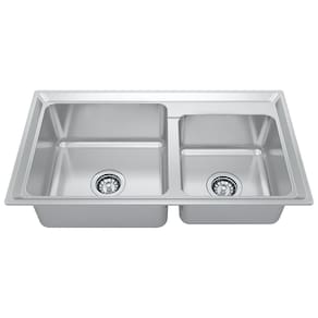Cuba para Cozinha Gourmet Pia Dupla Aço Inox 79x43x21cm Acetinado GhelPlus Inox