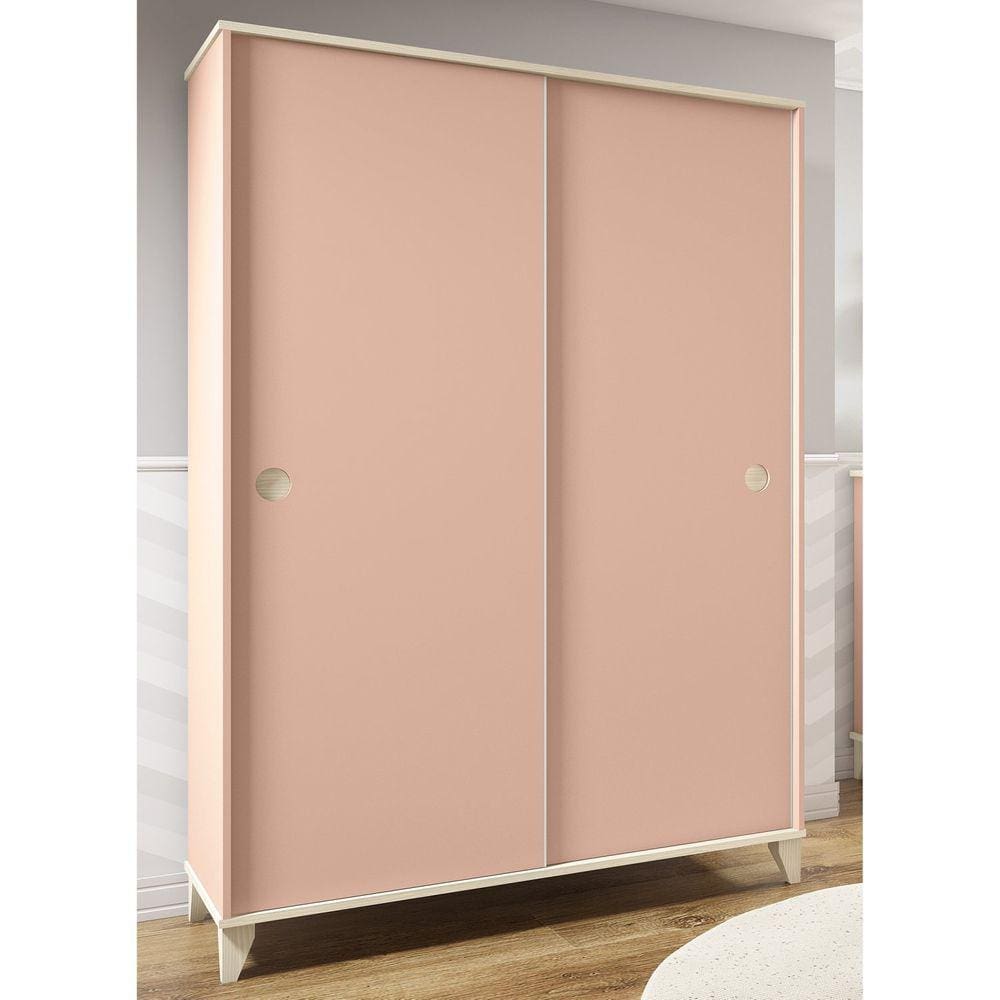 Guarda-roupa Infantil 2 Portas 2 Gavetas Hope Serpil Baby Rosa/Nuvem