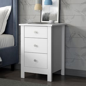 Mesa de Cabeceira 3 Gavetas DM-113 Ditália Móveis Branco