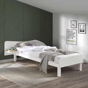 Cama Solteiro Pampa CabeCasa MadeiraMadeira Branco Lavado