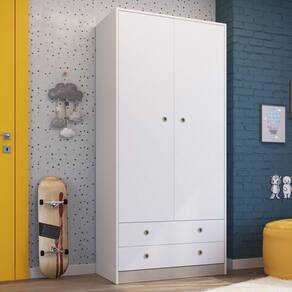 Guarda-Roupa Infantil 2 Portas 2 Gavetas Amore Meu Fofinho Art In Móveis Branco