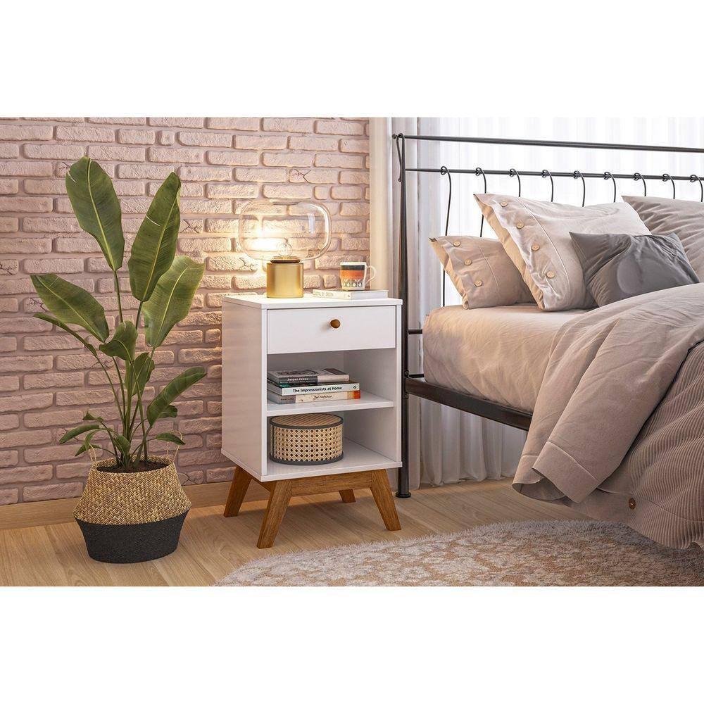 Mesa Cabeceira Retro Versalhes Olivar Branco