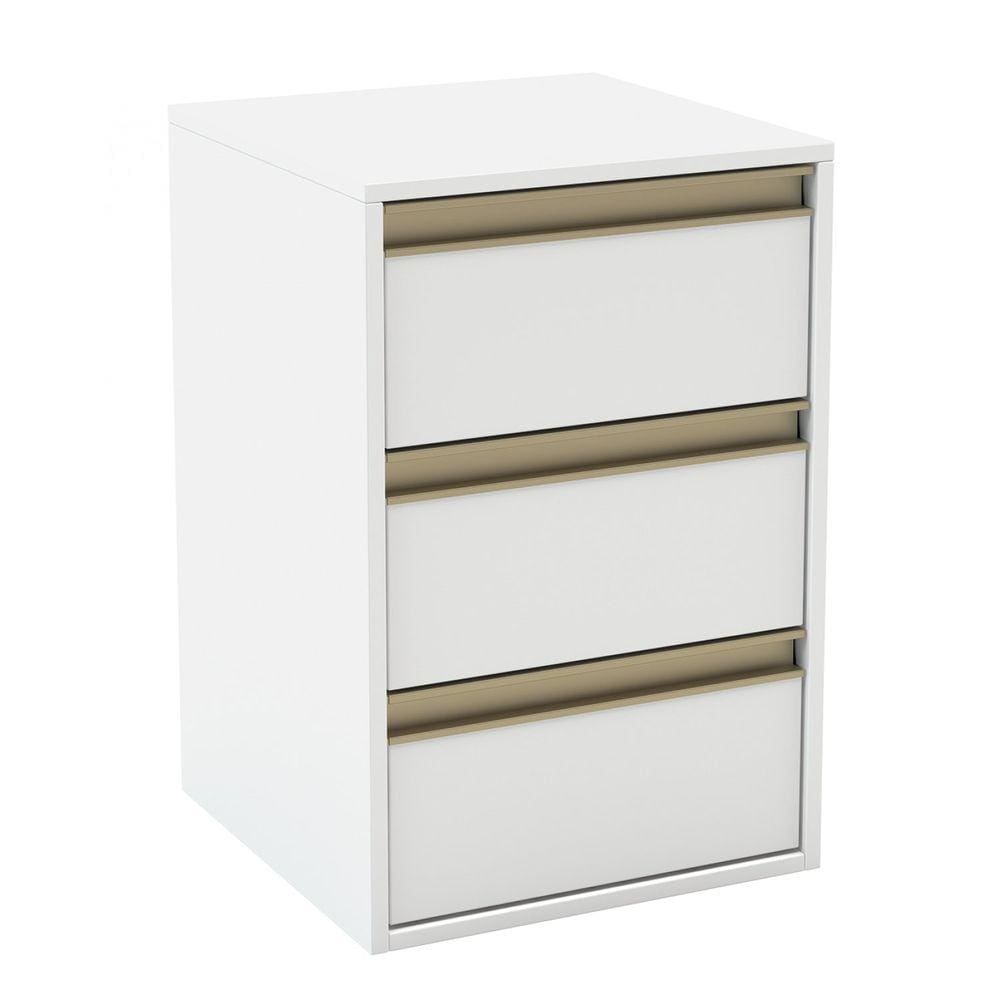Mesa de Cabeceira 3 Gavetas Print Belmax Branco