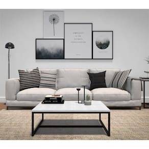 Mesa de Centro Retangular Industrial Line Devan Móveis Preto Fosco/Branco