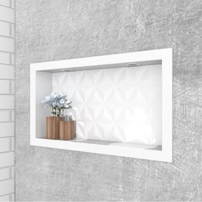 Nicho para Banheiro em Mármore Sintético Texturizado 60x30 Cozimax Branco
