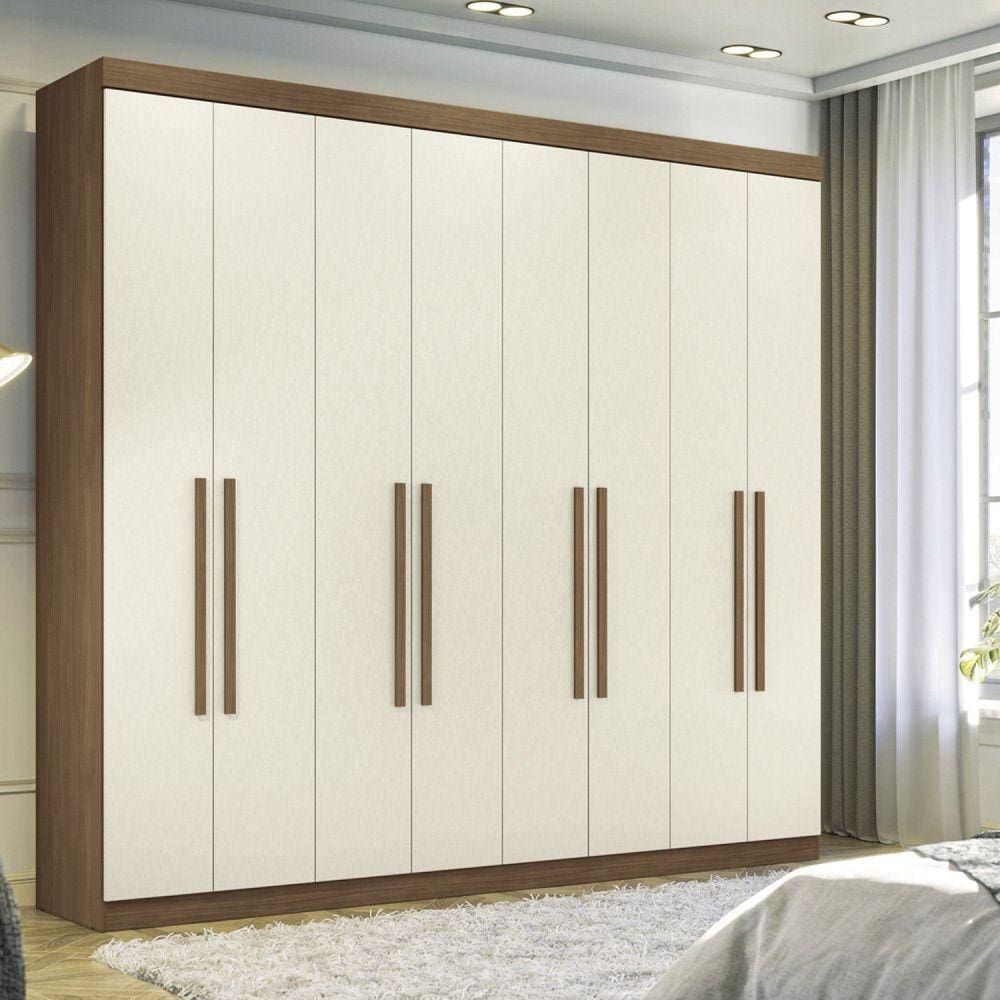 Guarda-roupa Casal 8 Portas 4 Gavetas Master New Jatobá/Areia